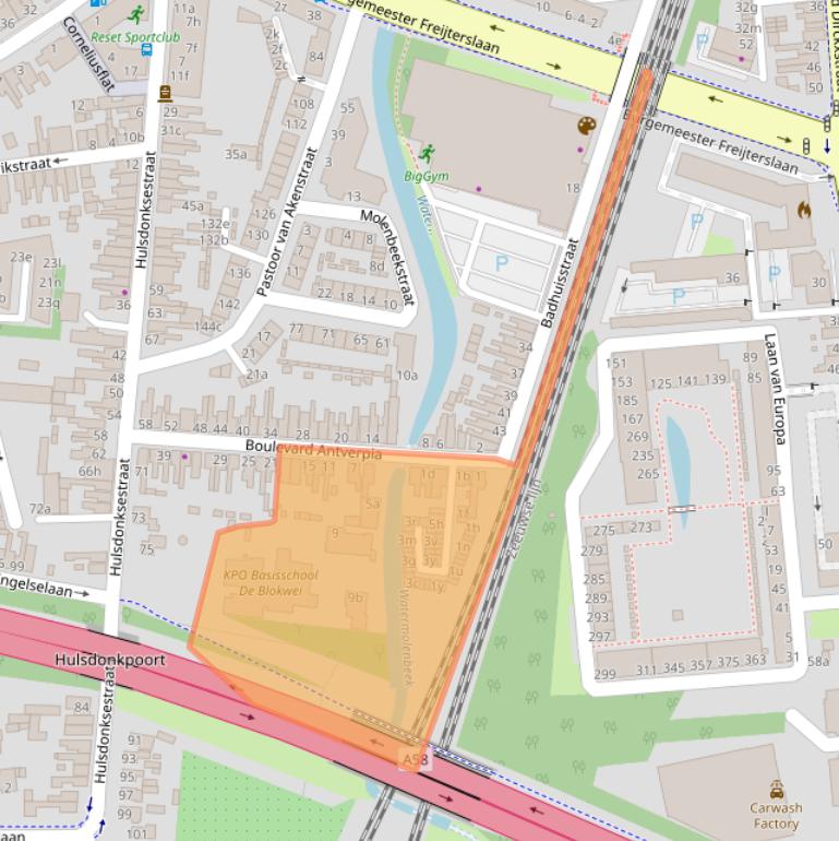 Kaart van postcodegebied 4703AV.