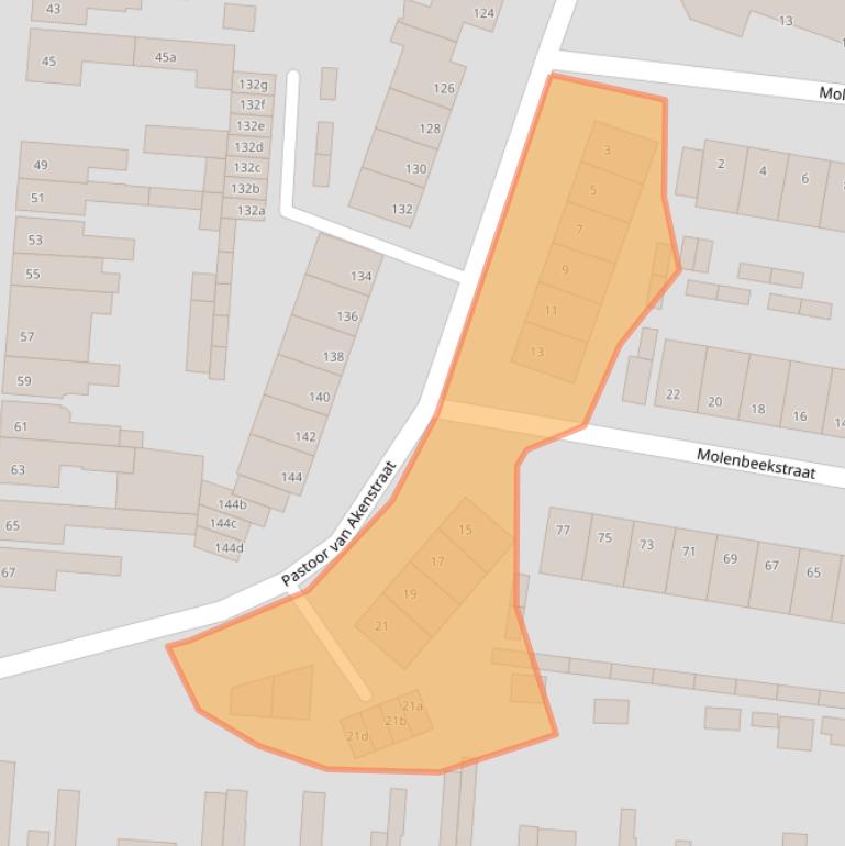 Kaart van postcodegebied 4703BA.