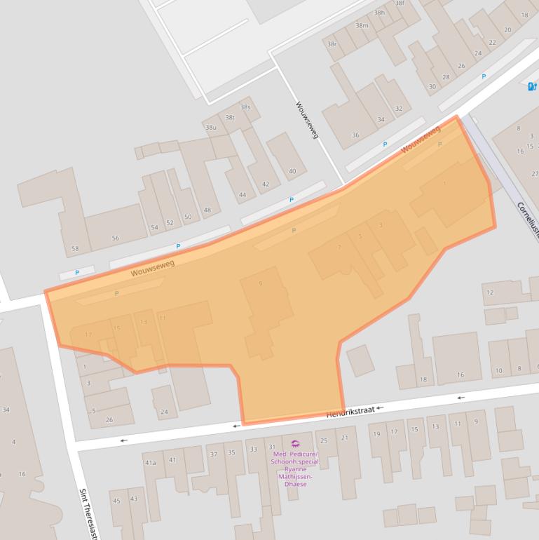 Kaart van postcodegebied 4703BK.