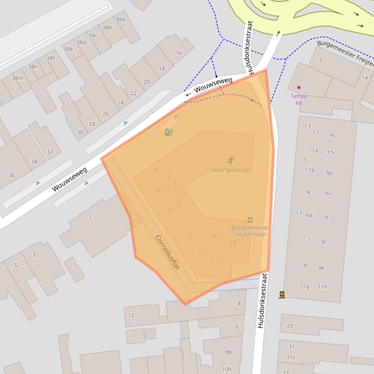 Kaart van postcodegebied 4703BV.