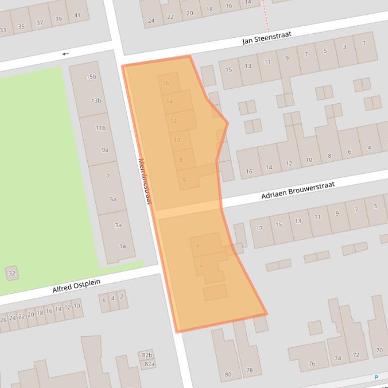 Kaart van postcodegebied 4703CE.