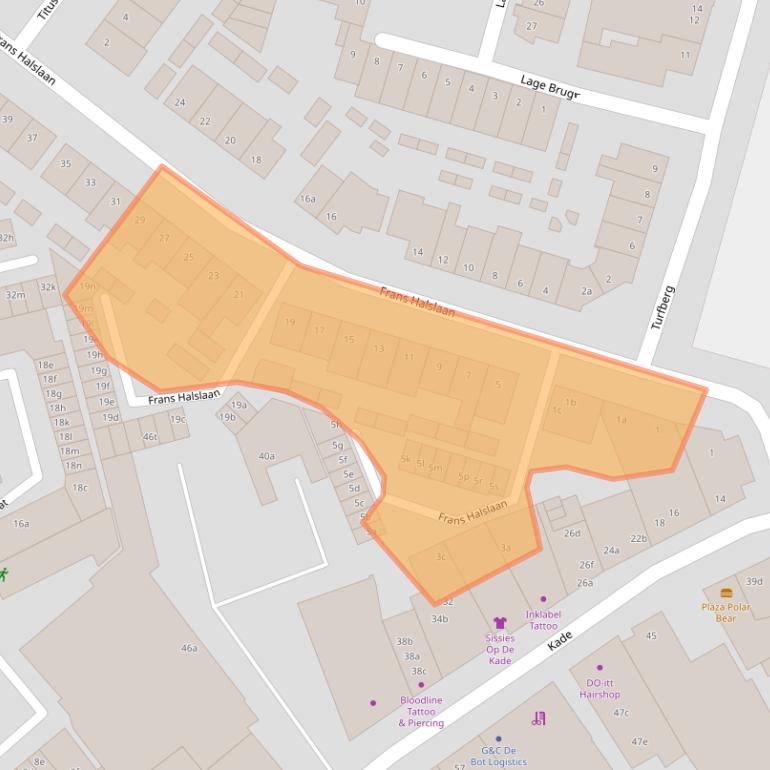 Kaart van postcodegebied 4703GP.