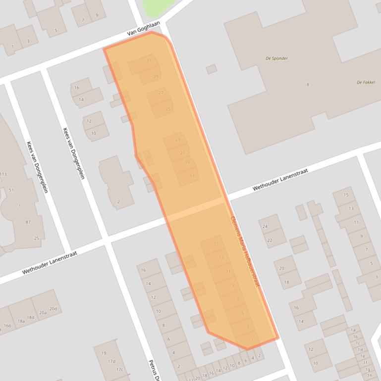 Kaart van postcodegebied 4703HJ.