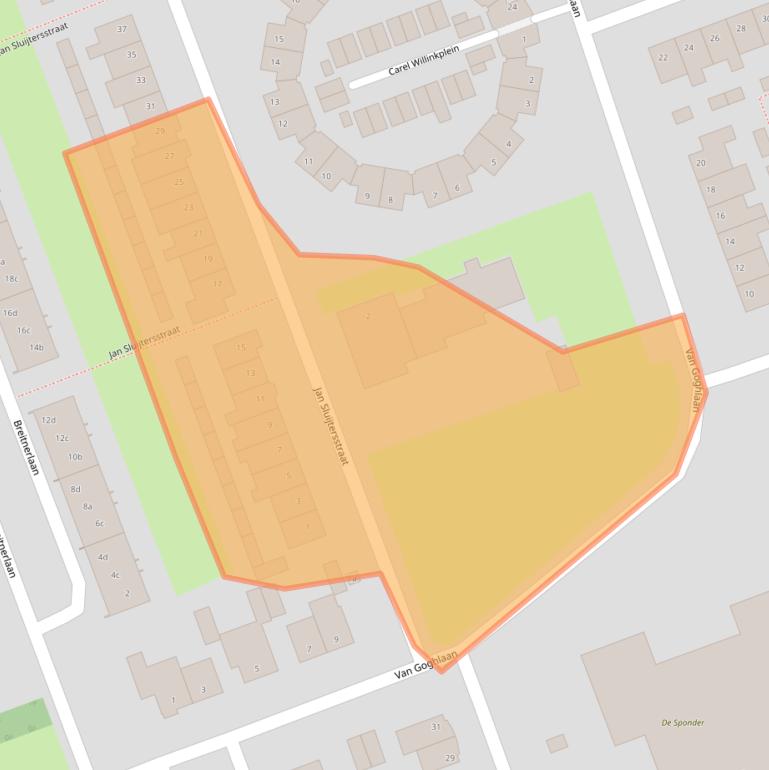 Kaart van postcodegebied 4703JK.