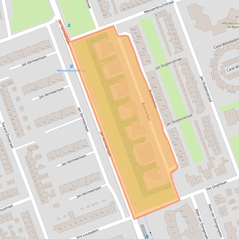 Kaart van postcodegebied 4703JM.