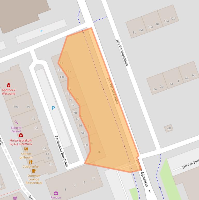 Kaart van postcodegebied 4703KA.