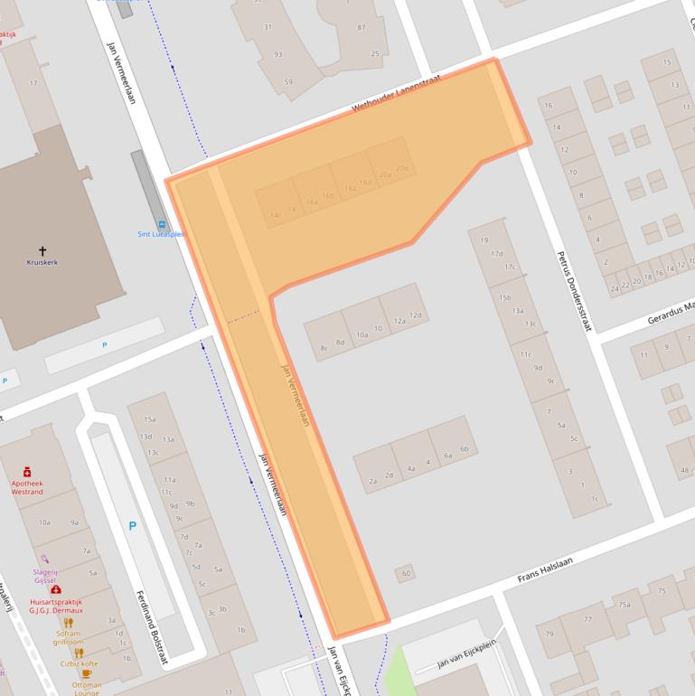 Kaart van postcodegebied 4703LA.