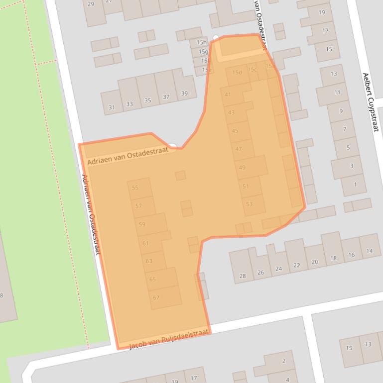 Kaart van postcodegebied 4703NT.