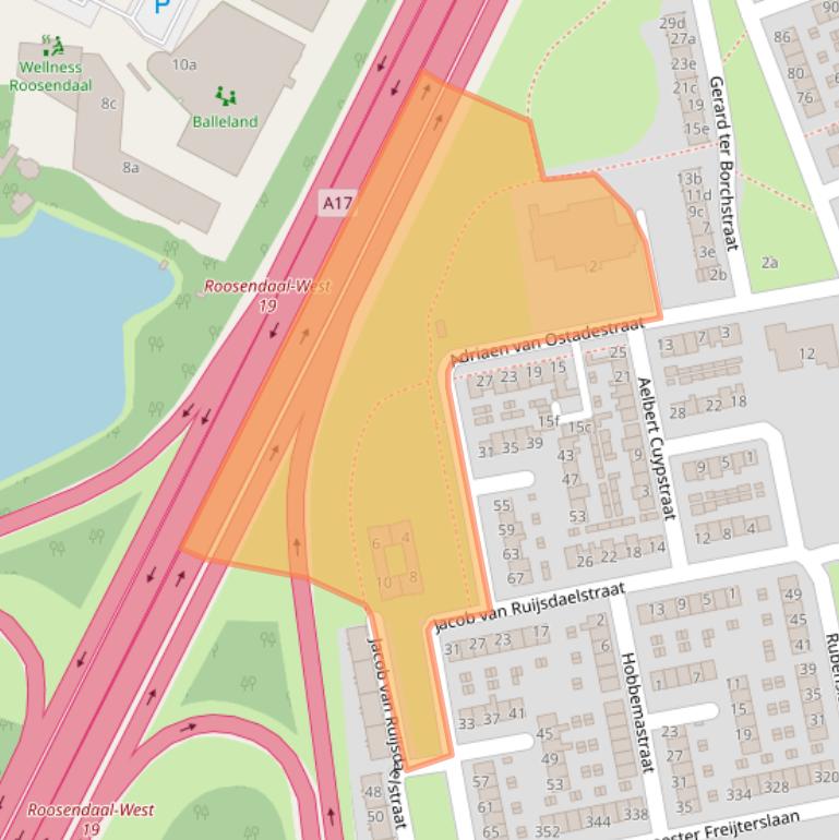 Kaart van postcodegebied 4703NV.