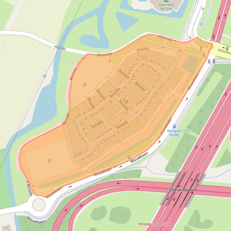 Kaart van postcodegebied 4703TB.