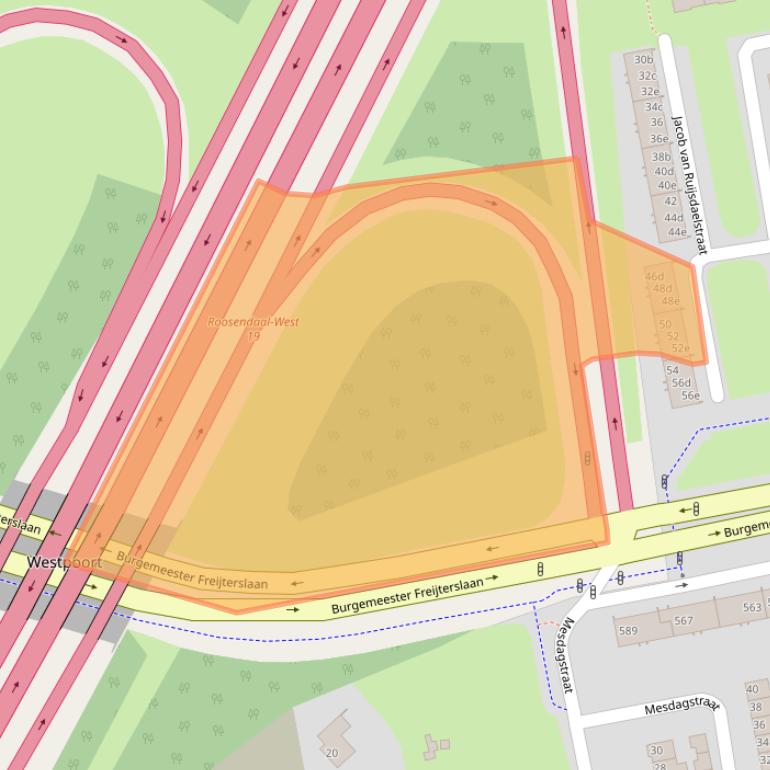 Kaart van postcodegebied 4703VG.