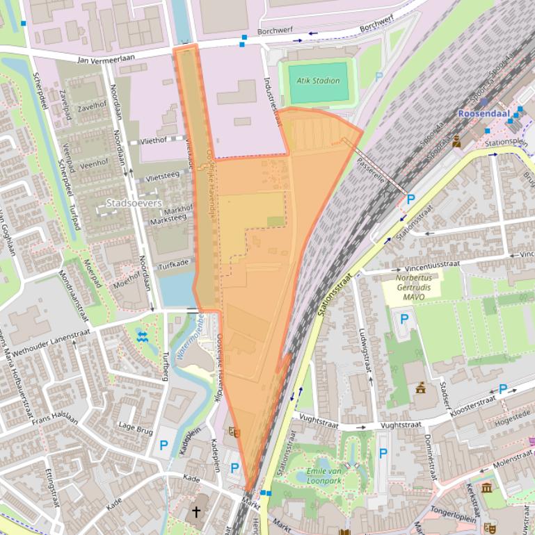 Kaart van postcodegebied 4704AB.