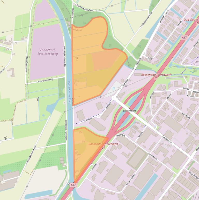 Kaart van postcodegebied 4704RB.