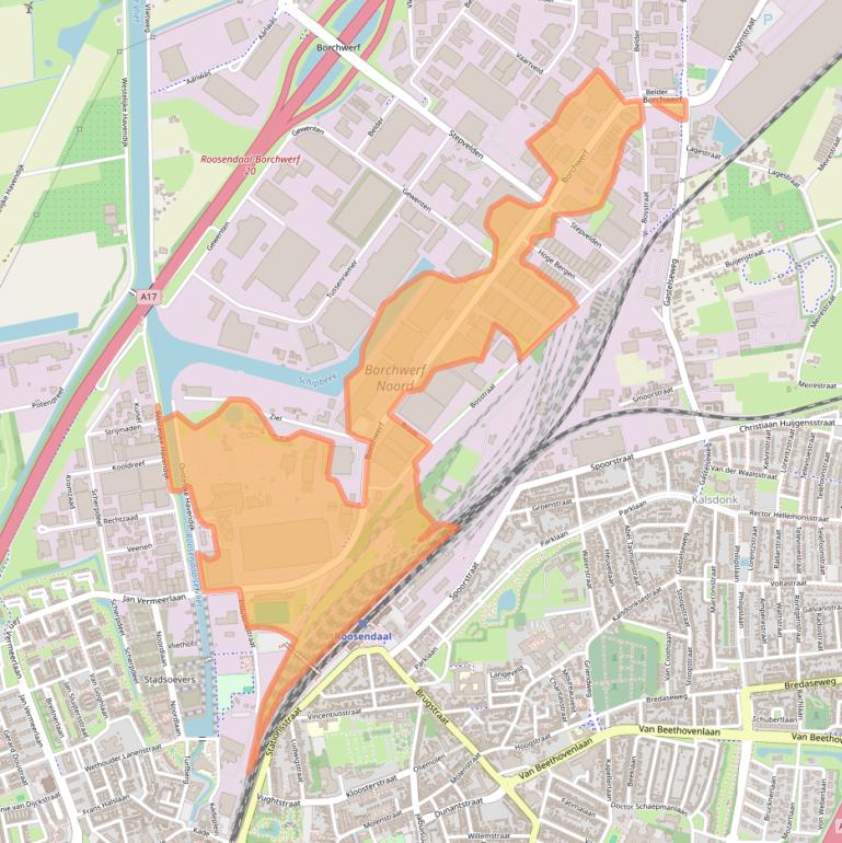 Kaart van postcodegebied 4704RG.