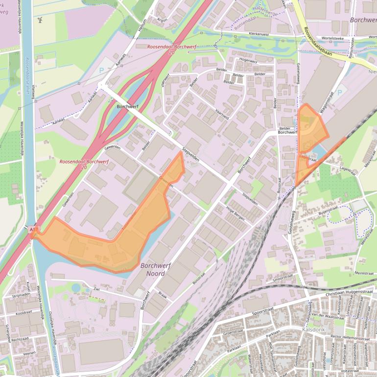 Kaart van postcodegebied 4704RT.