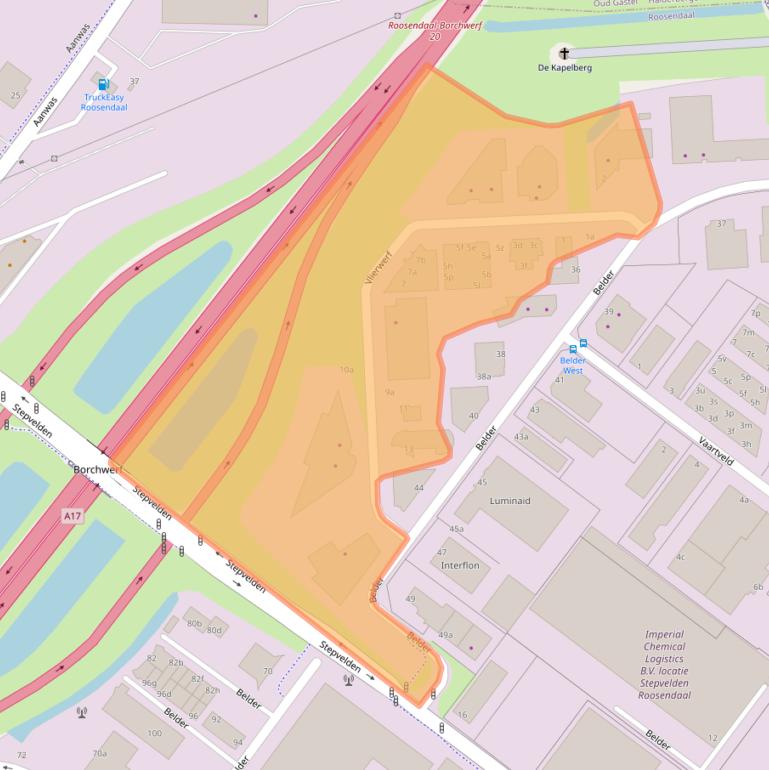 Kaart van postcodegebied 4704SB.