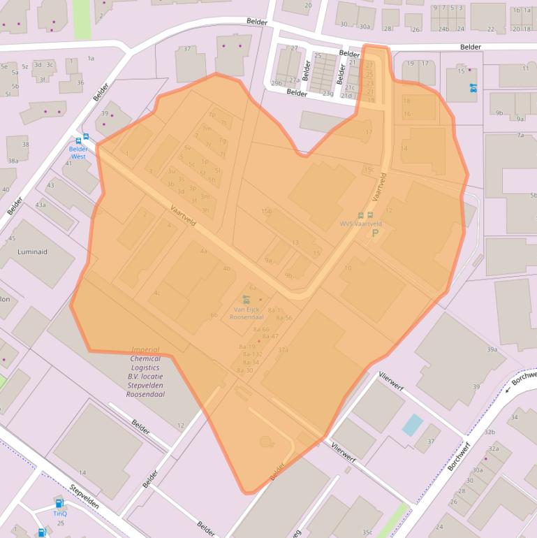 Kaart van postcodegebied 4704SE.