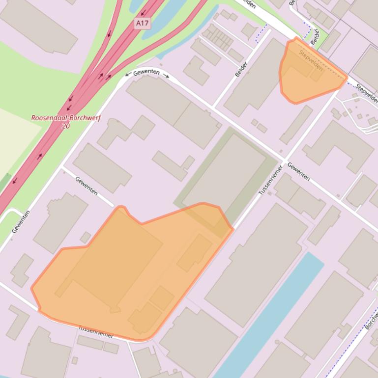 Kaart van postcodegebied 4704SR.