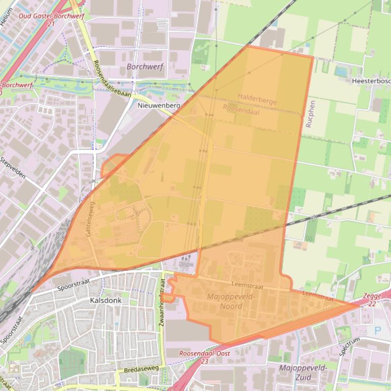 Kaart van postcodegebied 4705.