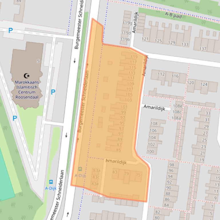 Kaart van postcodegebied 4706AC.