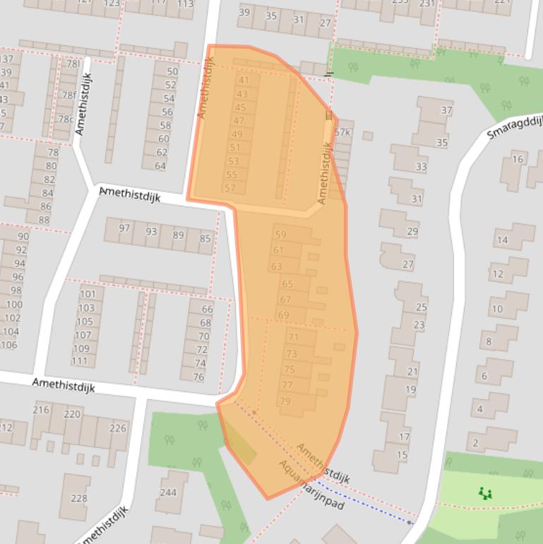 Kaart van postcodegebied 4706AS.