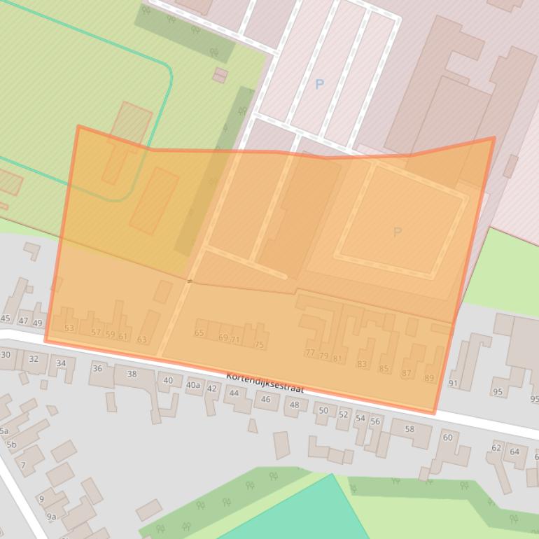 Kaart van postcodegebied 4706CB.