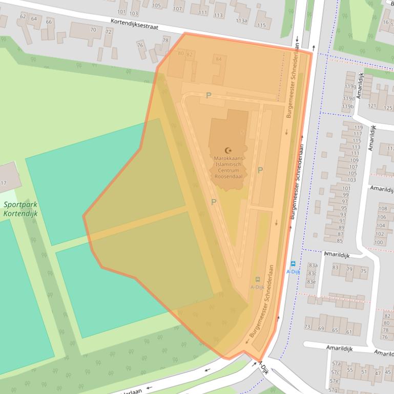 Kaart van postcodegebied 4706CK.