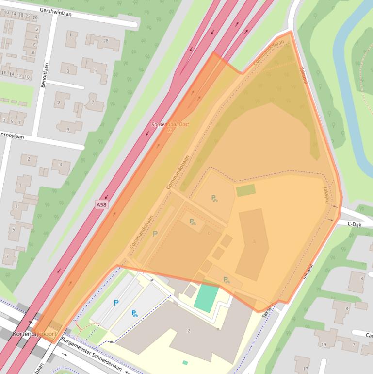 Kaart van postcodegebied 4706CL.