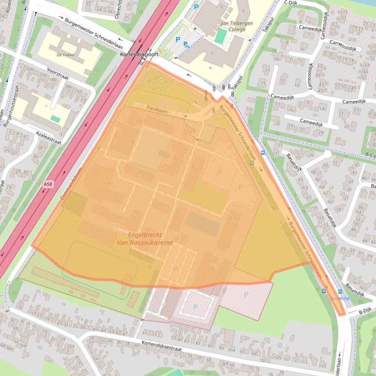 Kaart van postcodegebied 4706CN.