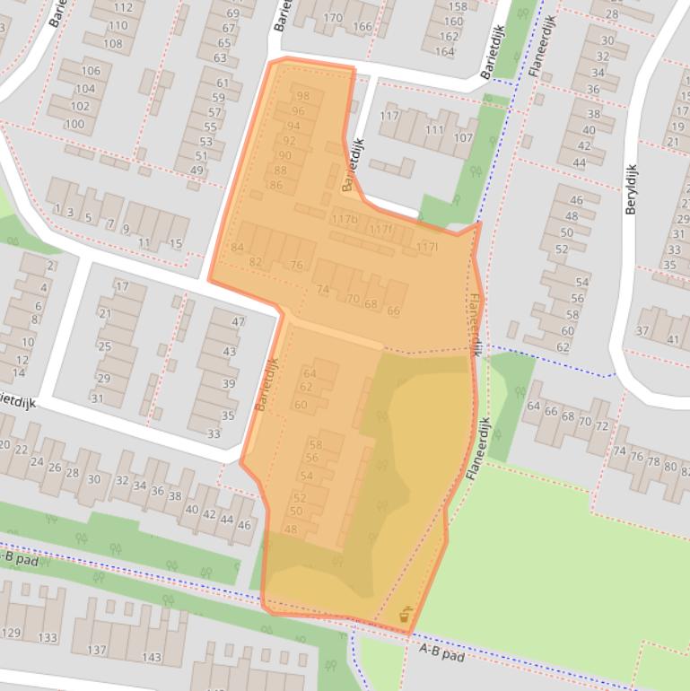 Kaart van postcodegebied 4706DB.