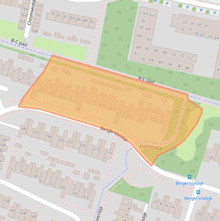 Kaart van postcodegebied 4706DT.