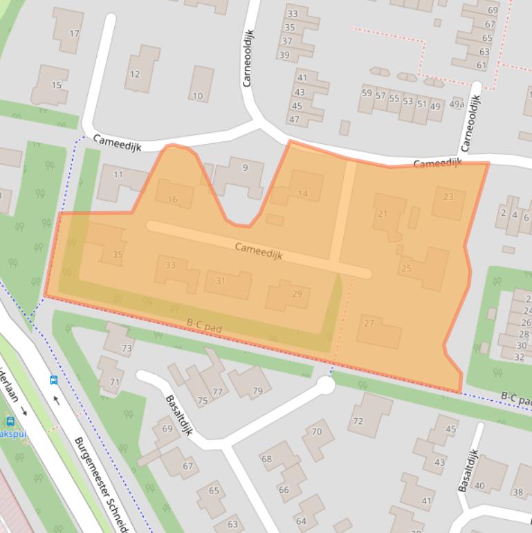 Kaart van postcodegebied 4706EH.