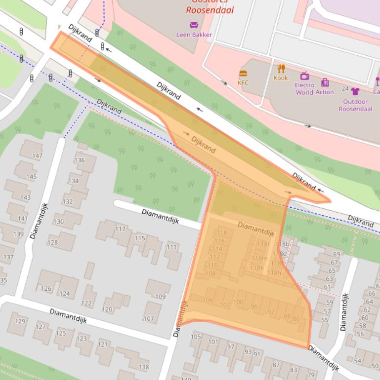 Kaart van postcodegebied 4706GZ.