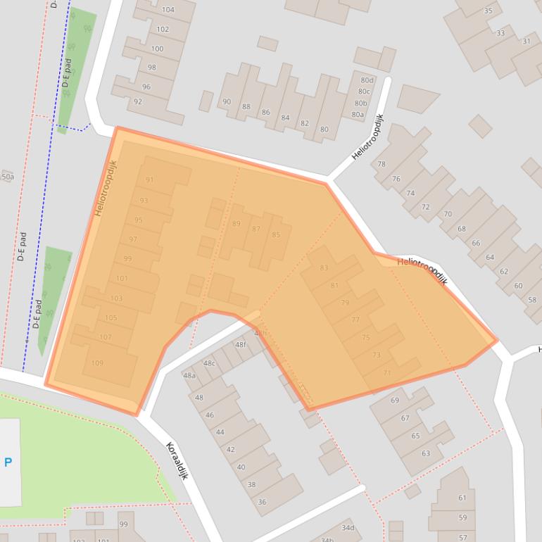 Kaart van postcodegebied 4706JP.