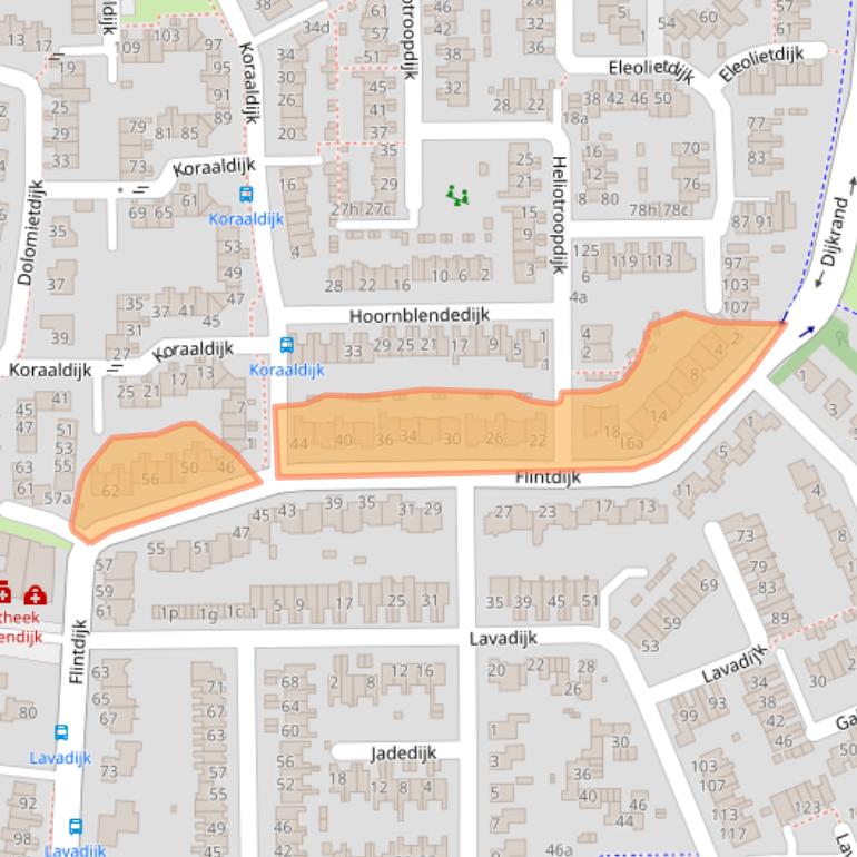 Kaart van postcodegebied 4706JT.