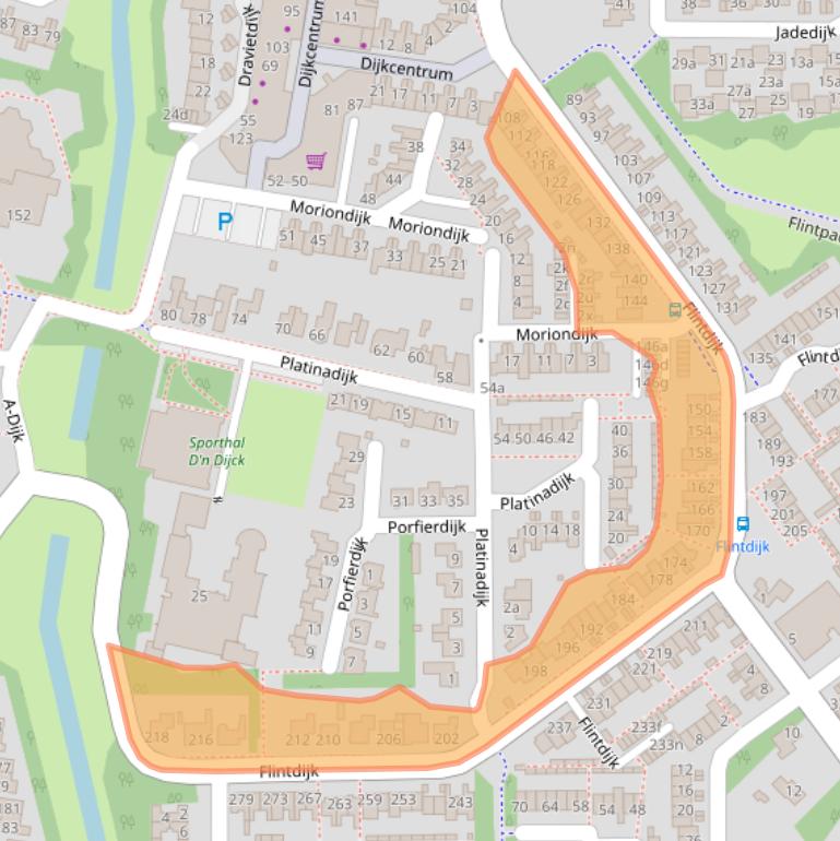 Kaart van postcodegebied 4706JW.