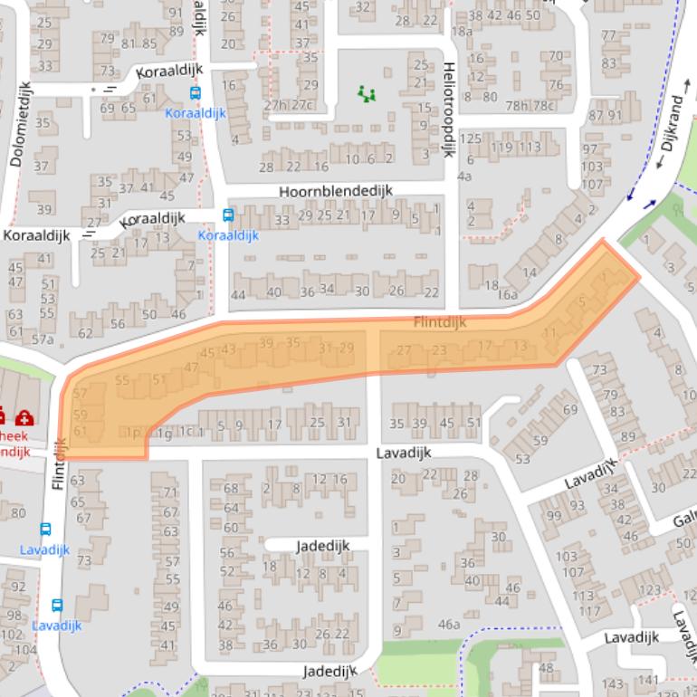 Kaart van postcodegebied 4706JX.