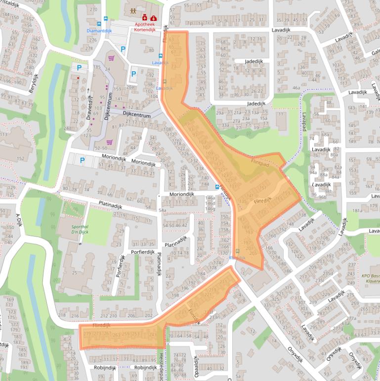 Kaart van postcodegebied 4706JZ.