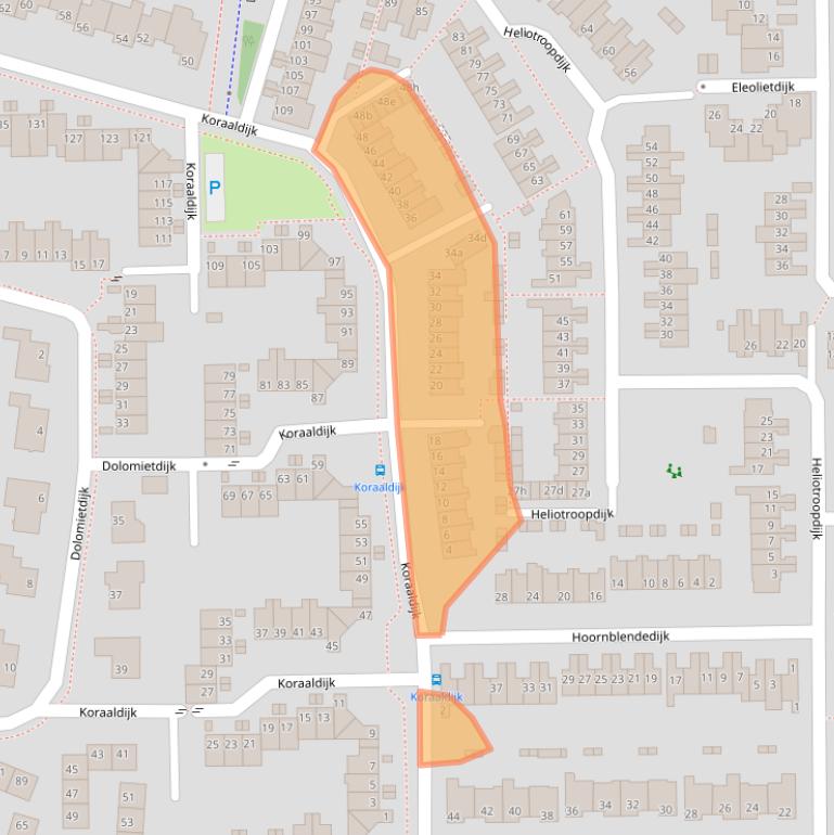Kaart van postcodegebied 4706KA.