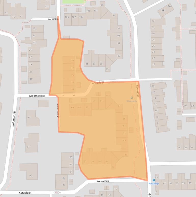 Kaart van postcodegebied 4706KD.