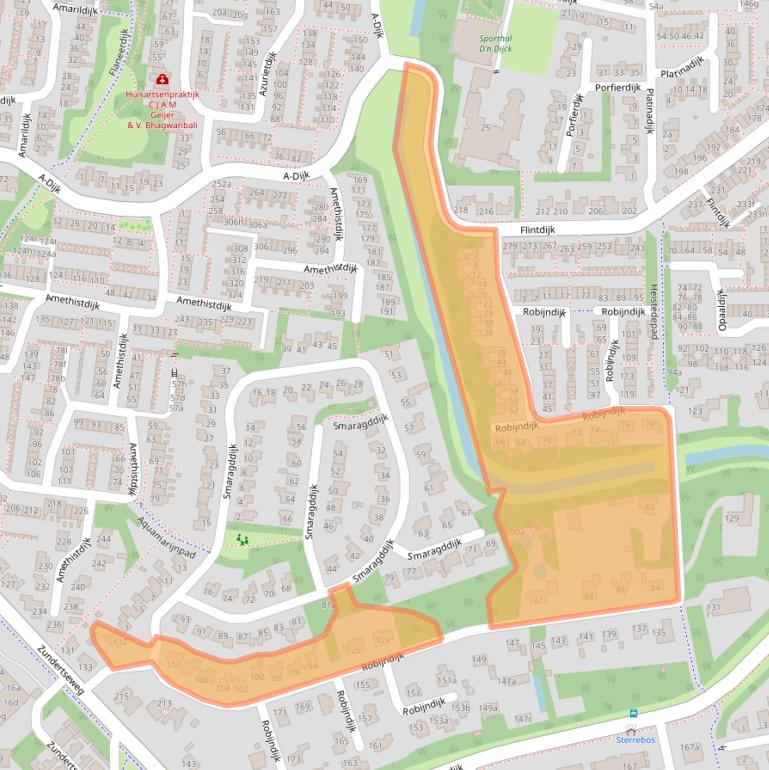 Kaart van postcodegebied 4706LW.