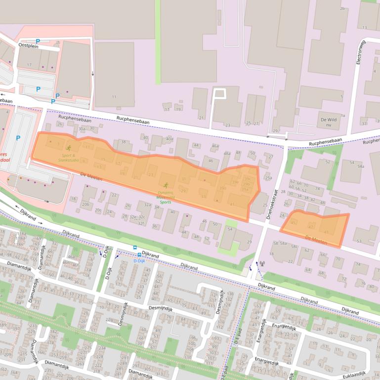 Kaart van postcodegebied 4706NJ.