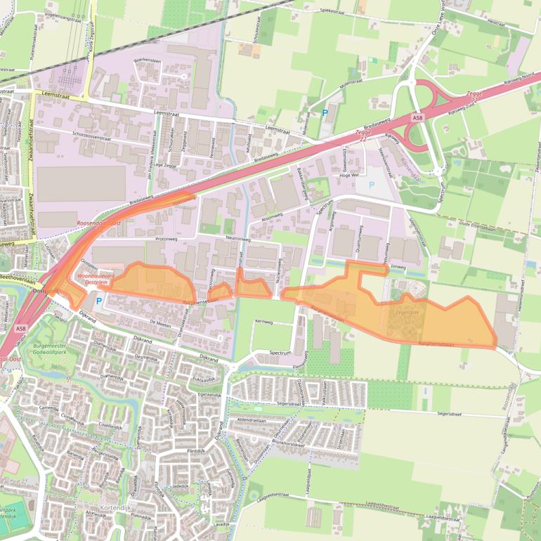 Kaart van postcodegebied 4706PH.