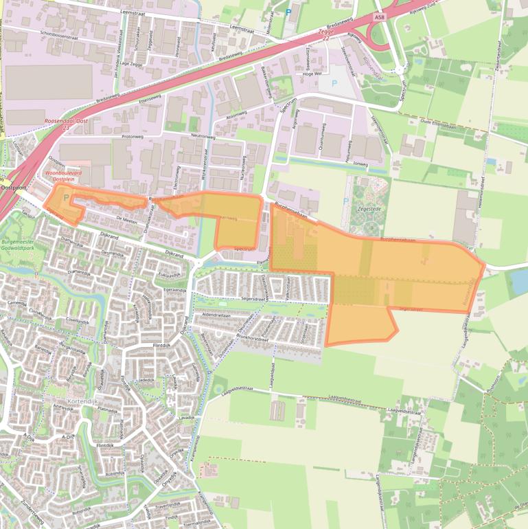 Kaart van postcodegebied 4706PJ.