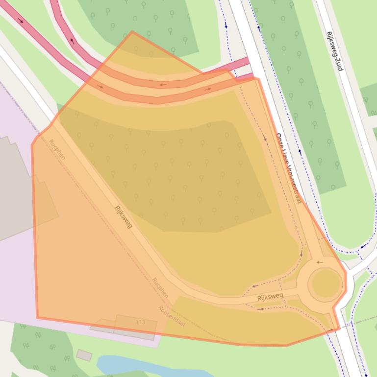 Kaart van postcodegebied 4706RH.