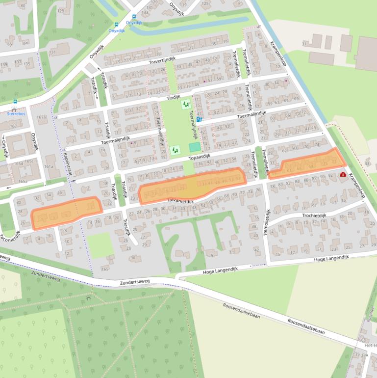 Kaart van postcodegebied 4706TG.