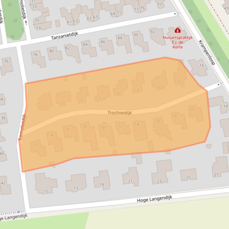 Kaart van postcodegebied 4706TP.