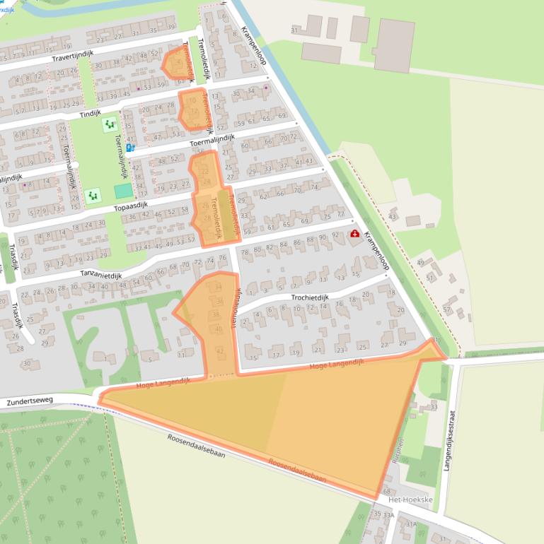 Kaart van postcodegebied 4706TT.