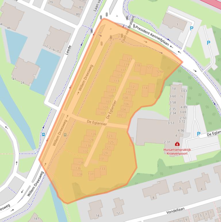 Kaart van postcodegebied 4707AB.