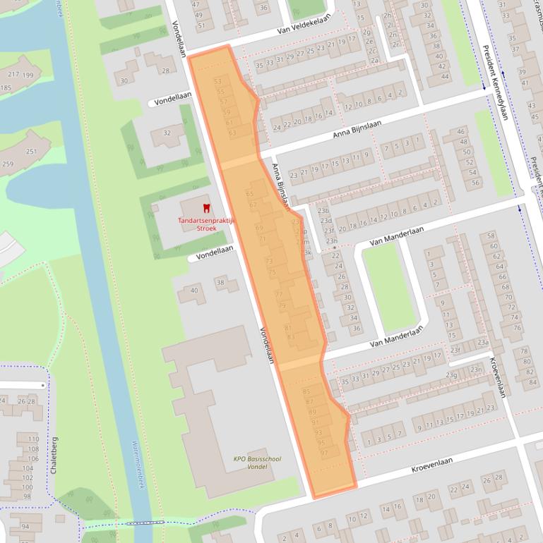 Kaart van postcodegebied 4707AD.